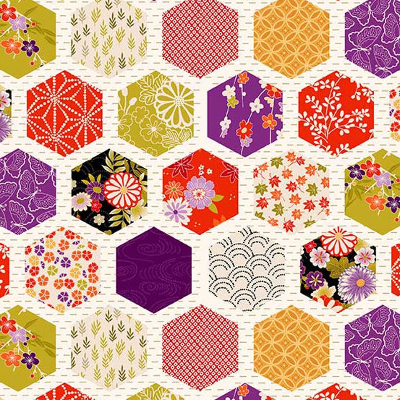 New “Hello Jane” For Windham Fabrics Fat Quarter Cream Floral Quilting Cotton