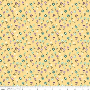 Hello Spring Yellow Floral Blossoms, Sandy Gervais for Riley Blake Designs, C12965-YELLOW, 100% Cotton Cut Continuously