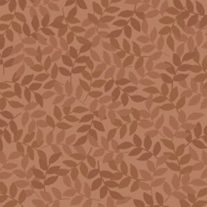 May include: A seamless pattern featuring brown leaves on a light brown background.
