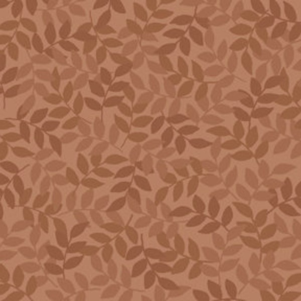 Harmony Leaf Toast Brown by QT Fabrics - 24777-A - 100% Quilting Cotton Cut Continuously