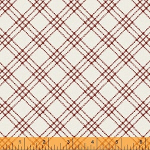Thistle Hill Red/White Bias Plaid - Whistler Studios for Windham Fabrics - 52133-5 - 100% Quilting Cotton Cut Continuously