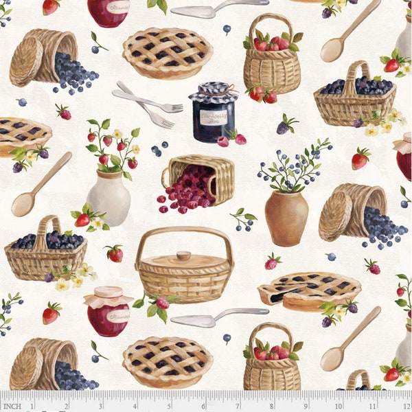 Homemade Happiness Pies, Jams and Berries Multi, Silvia Vassileva for P&B, HHAP4804-MU, 100% Quilting Cotton Cut Continuously