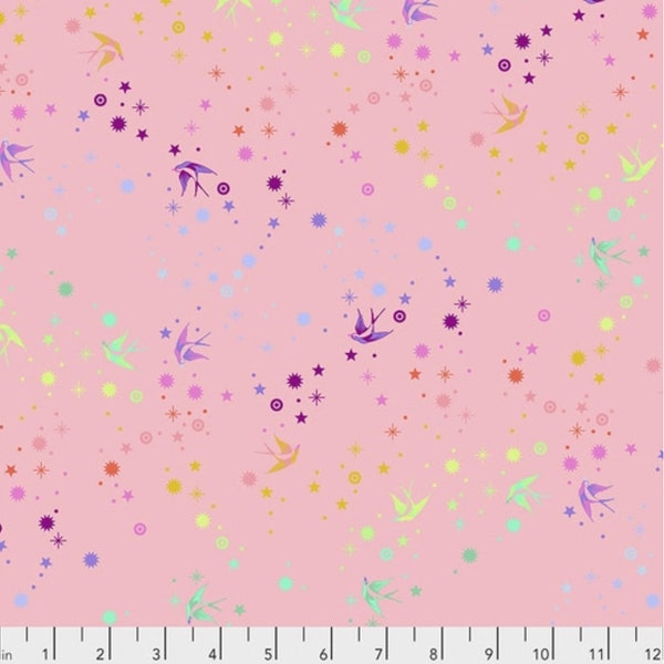 Tula Pink Fairy Dust Blush Pink, Free Spirit Fabrics, PWTP133.BLUSH, 100% Quilting Cotton Cut Continuously