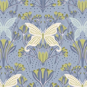 Fresh Linen Butterfly Reflections Dusk, Katie O&#39;Shea for Art Gallery Fabrics AGF, FRE-32303, 100% Quilting Cotton Cut Continuously