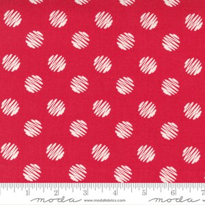 Love Lily Cherry Red Dots - April Rosenthal of Prairie Grass Patterns - Moda Fabrics - 24113-11 - 100% Quilting Cotton Cut Continuously