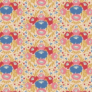 Tilda Jubilee Mustard Autumn Bouquet, Tone Finnanger, 100548, 100% Quilting Cotton Cut Continuously