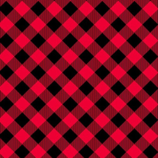 Red & Black Buffalo Check - Priscilla's Pretty Plaids by Priscilla Blain - Henry Glass Fabrics - 9300-89- Yardage Cut Continuously