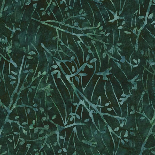 Tonga Batik Jewel Jade Branches in Spruce Green by Judy Niemeyer for Timeless Treasures - B5054