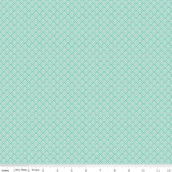 Hello Spring Geometric Seafoam, Sandy Gervais for Riley Blake Designs, C12963-SEAFOAM, 100% Quilting Cotton Cut Continuous