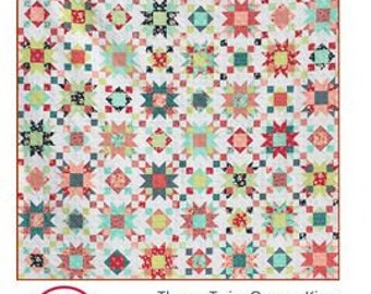 Summer On The Porch Quilt Pattern, Myra Barnes of Busy Hands Quilts, 4 Quilt Sizes, Fat Quarter Friendly, BUS0461