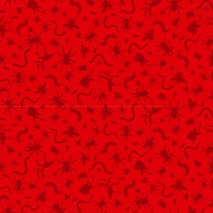 I&#39;m Buggin&#39; Out Red Bugs Tone on Tone - Chelsea Design Works for Studio E Fabrics - 5765-88 - 100% Quilting Cotton Cut Continuously