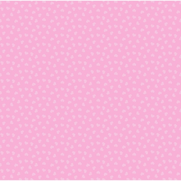 Little Ballerinas Hearts Tonal Bright Pink, Joy Allen for Elizabeth's Studio, ELS644-BPI, 100% Quilting Cotton Cut Continuously