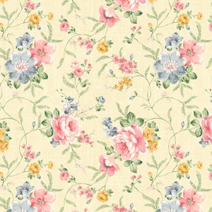 Yellow Adorning Vines Cotton Fabric, Whistler Studios for Windham, 53832-3
