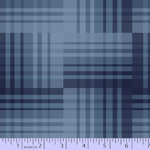 42" REMNANT Primo Plaids Flannel New Blues by Marcus Fabrics - New Blues - R09-U038-0150 - 100% Cotton