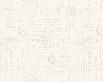Cream Script Cotton Fabric, Garden Grace by Katie Pertiet for Wilmington Prints, 16532-122