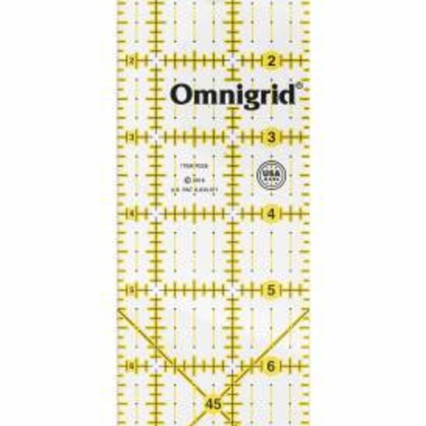 Rechteckige Quilt Lineal - 2 1/2" x 8" - Omnigrid - R258A