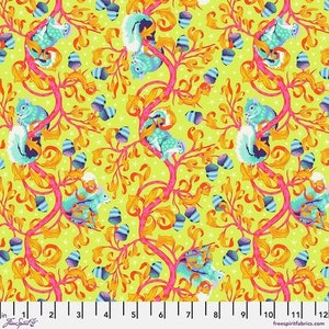 Tula Pink Tiny Beasts Oh Nuts! Glow, Free Spirit Fabrics, PWTP179.GLOW, 100% Quilting Cotton Cut Continuously