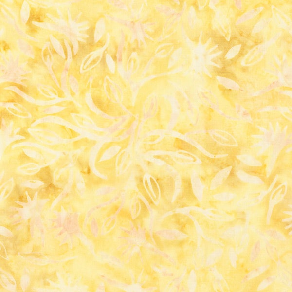 Tonga Batik Foliage Chiffon Yellow - Judy Niemeyer for Timeless Treasures - B5713 - 100% Cotton - By the Half Yard Cut Continuously