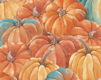Autumn Woods Orange Oakleaf Cotton Fabric, Renee Nanneman for