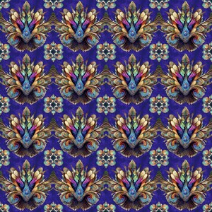 Mystic Owls Purple Feather Medallion, Morris Creative Group for QT Fabrics, 30037-V, 100% Quilting Cotton Cut Continuously