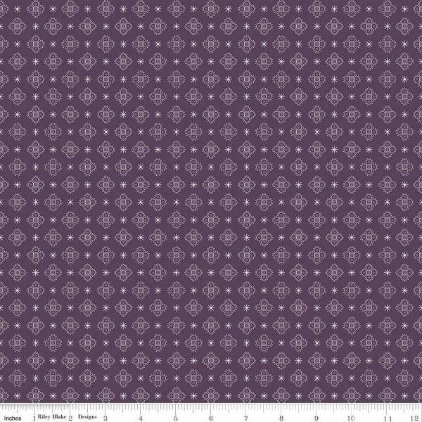 3/4 Yard REMNANT Lori Holt Calico Starshine Heirloom Velvet Purple - Riley Blake Designs - C12854-VELVET - 100% Quilting Cotton