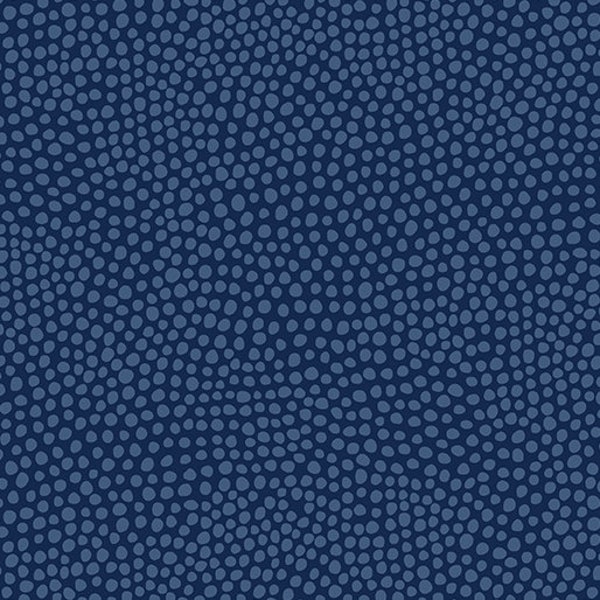 Wander Lane Dew Drops Navy Blue, Nancy Halverson of Art To Heart for Benartex Fabrics, 13609-11, 100% Cotton Cut Continuously