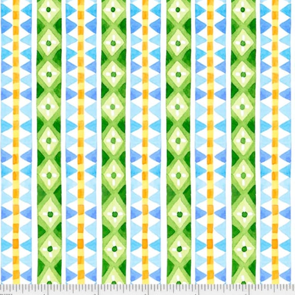 P&B Textiles Wanderlust Geometric Stripe Green, Stephanie Peterson Jones, WLUS-4617-G, 100% Quilting Cotton Cut Continuously