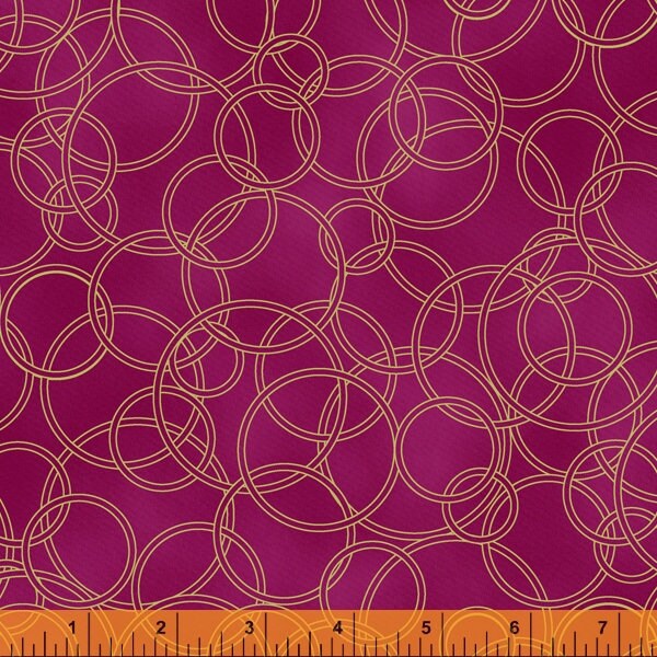 Chain of Fortune Quilt Kit Features Talisman by Windham Fabrics Katia Hoffman 74 x 97-100% Quilting Cotton Gold Metallic