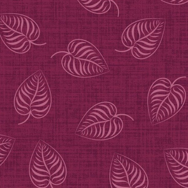 Flower & Vine Red Leaf - Monique Jacobs for Maywood Studio - 9883-R - 100% Quilting Cotton Cut Continuously