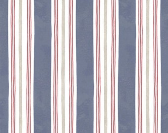 Red/Blue Striped Cotton Fabric, Homemade Happiness by P&B Textiles, HHAP-4802-B