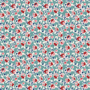 35&quot; REMNANT Wander Lane Blue Grass Posies, Nancy Halverson of Art To Heart for Benartex Fabrics, 13603-47, 100% Cotton