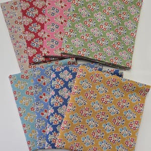 Tilda Jubilee Blenders Fat Eighth Bundle, 10" x 22", Tone Finnanger, Farm Flower Fabric, 100% Quilting Cotton, 8 Hand Cut Prints