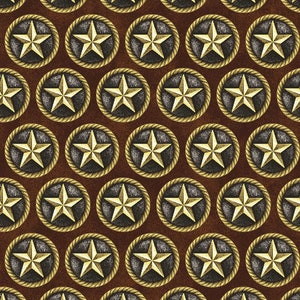 Cowgirl Spirit Stars Brown - Carol Holzapfel for Oasis Fabrics - Western Cotton Blender - 59-36101 - 100% Quilting Cotton