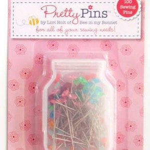 Lori Holt Pretty Pins (Sewing) - Box of 100 in Assorted Colors - Riley Blake Designs - ST-8515