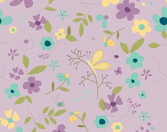 Hello Spring Main Lilac, Sandy Gervais for Riley Blake Designs, C12960-LILAC, 100% Quilting Cotton Cut Continuous