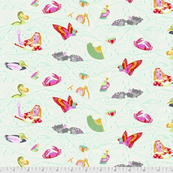 Tula Pink Curiouser & Curiouser Sea of Tears in Wonder - Free Spirit Fabrics - PWTP162.DAYDREAM - 100% Quilting Cotton Cut Continuously
