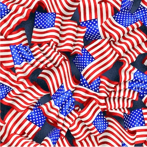 Red, White & Blue Navy Waving Flags, Oasis Fabrics, 60-4591, 100% Quilting Cotton Cut Continuously