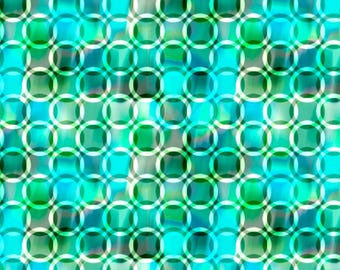 Turquoise Circle Geo Cotton, Tree Dance by QT Fabrics, 30295-Q