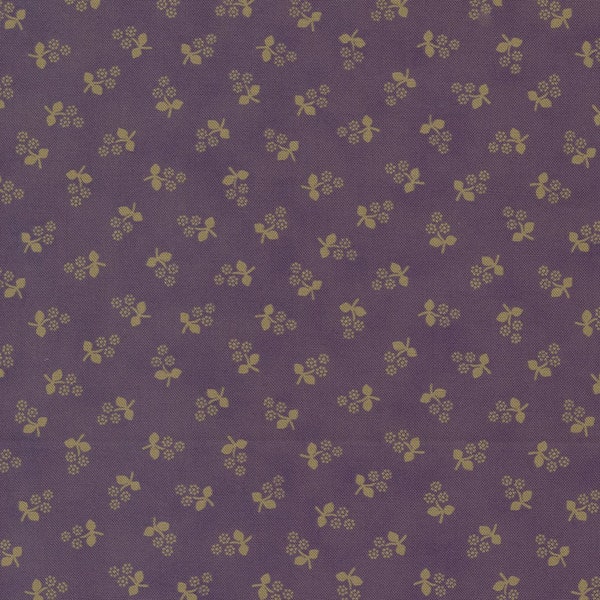 Garden Gatherings Posey Lavender, Primitive Gatherings for Moda Fabrics, 49172-29, 100% Quilting Cotton Cut Continuously