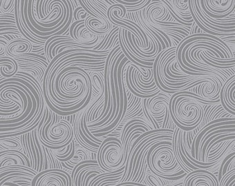 Just Color! Pewter Gray Swirl Cotton Fabric, Studio E, 1351-PEWT