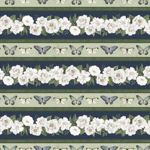 Garden Grace Multi Repeating Stripe - Katie Pertiet for Wilmington Prints, 16526-741, 100% Cotton Cut Continuously
