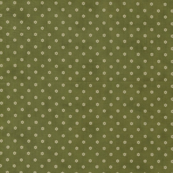 Garden Gatherings Daisy Sprout Green, Primitive Gatherings for Moda Fabrics, 49176-26, 100% Quilting Cotton Cut Continuously