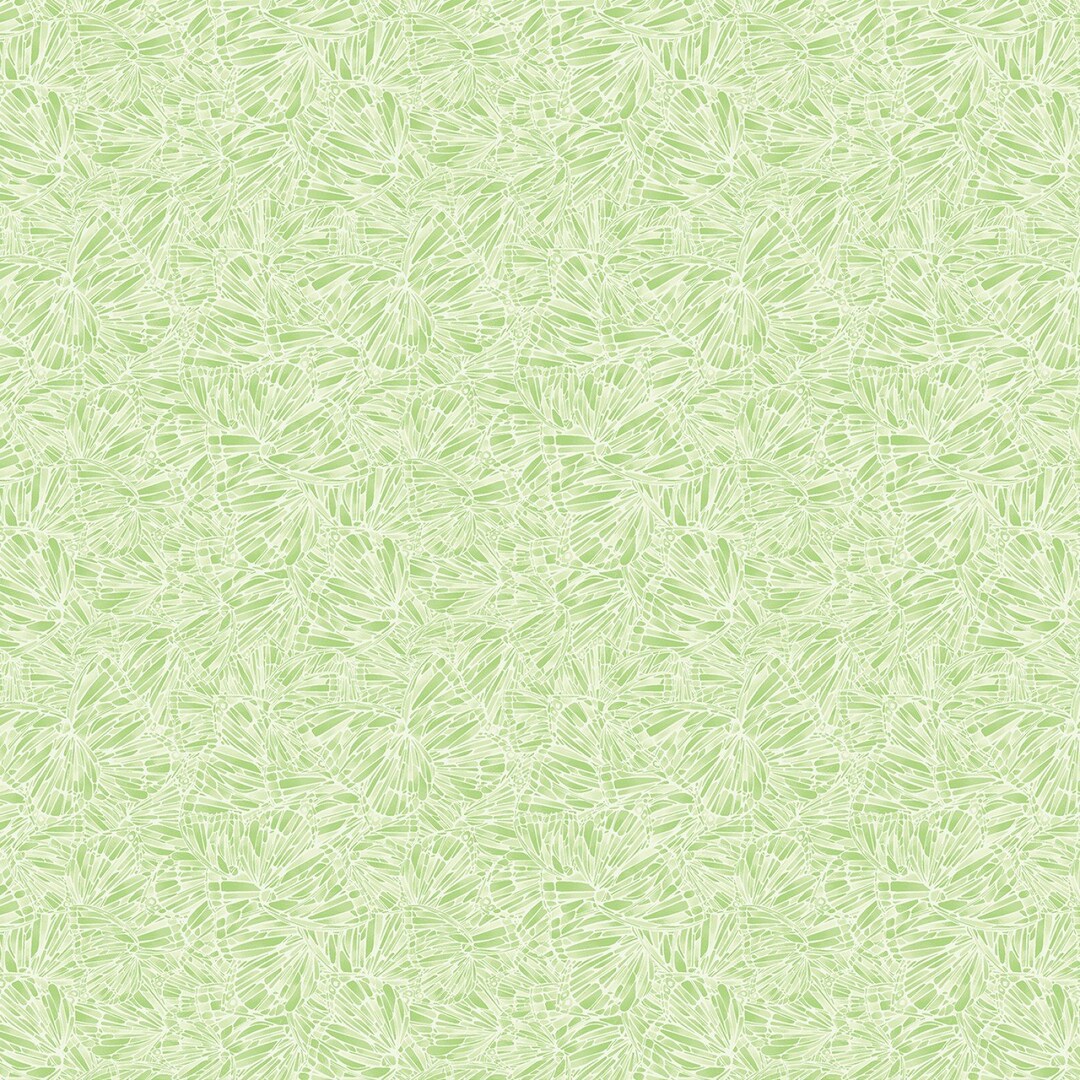 Alluring Butterflies Stained Glass Wings Light Green, Ann Lauer for