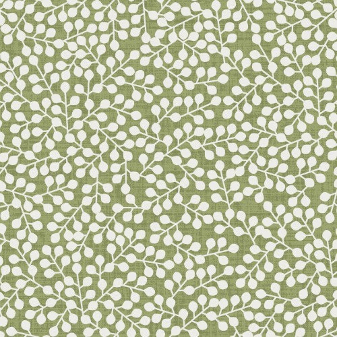 Flower & Vine Fabric by Maywood Studio Berries on Green Etsy