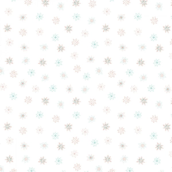 Blissful Floral Foulard White, Danielle Leone for Wilmington Prints, 27649-134, 100% Quilting Cotton Cut Continuously