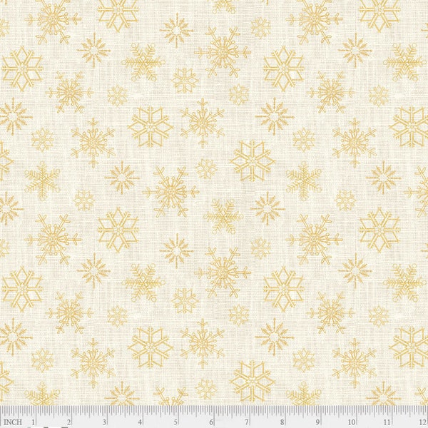 Flocons de neige North Pole Express crème par Pela Studio pour textiles P&B, NPEX-4765-E, 100 % coton à matelasser, tissu coupé en continu