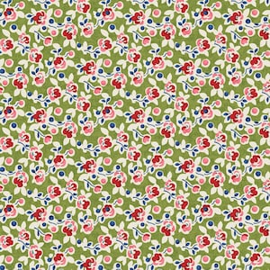 Wander Lane Posies Willow Green, Nancy Halverson of Art To Heart for Benartex Fabrics, 13603-45, 100% Cotton Cut Continuously