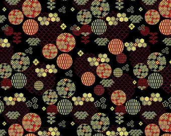 Kyoto Garden Geo Japanese Circle Patches Black W/metallic by