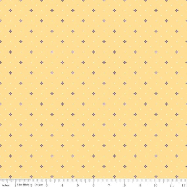 Hello Spring Ditsy Yellow, Sandy Gervais for Riley Blake Designs, C12966-YELLOW, 100% Quilting Cotton Cut Continuous