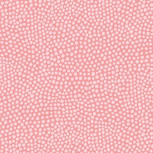 1/3 Yard REMNANT Wander Lane Dew Drops Coral Pink, Nancy Halverson of Art To Heart for Benartex Fabrics, 13609-27, 100% Cotton